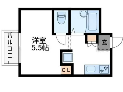ガーデンハイム(ワンルーム/2階)の間取り写真