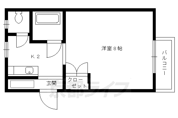 ハウスミツミ(1K/2階)の間取り写真