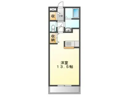 エメロードC(ワンルーム/1階)の間取り写真