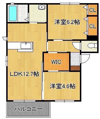 エスポワールT・S B棟(2LDK/1階)の間取り写真