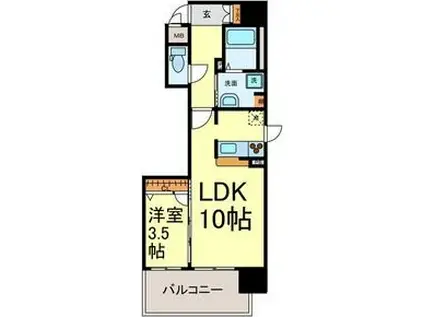 グランシャリオ(1LDK/4階)の間取り写真