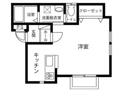 コーポ・ティアラ(ワンルーム/2階)の間取り写真