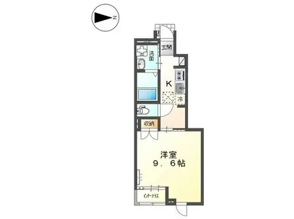 ヴェルジェX(1K/1階)の間取り写真