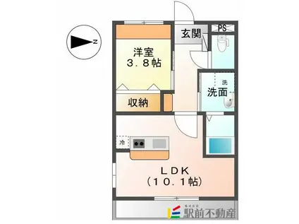 ラフィーネ(1LDK/2階)の間取り写真