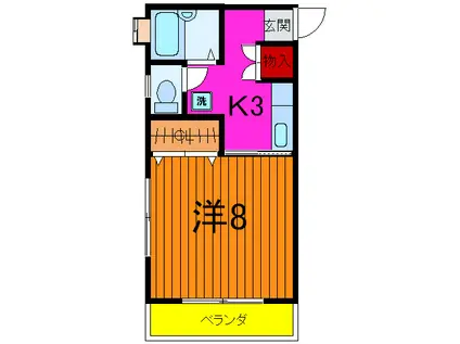 メゾンド・モリノ(1K/2階)の間取り写真