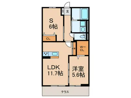 グレースメゾン背戸口(1SLDK/1階)の間取り写真