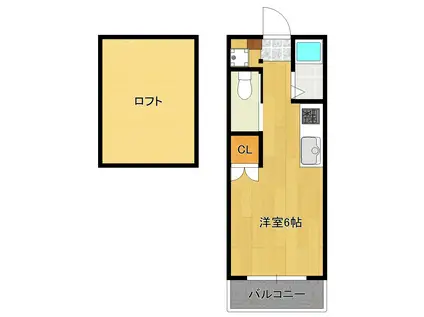 ディノ三原A棟(ワンルーム/1階)の間取り写真