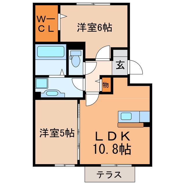 グランドメゾンフォーリーフ(2LDK/1階)の間取り写真