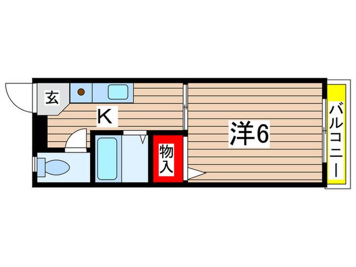 静観荘(1K/2階)の間取り写真