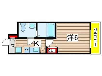 アリビオ立花(1K/10階)の間取り写真