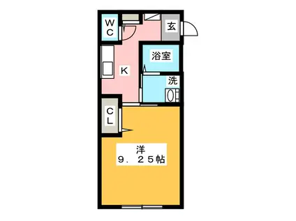 コーラル ウェイブ(1K/1階)の間取り写真