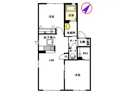 MASTメゾン桜木 B棟(2LDK/1階)の間取り写真