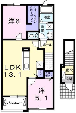 フリシュ・M II(2LDK/2階)の間取り写真