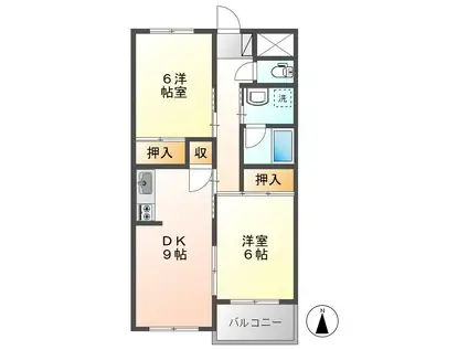 グリーンパレス佐久A棟(2DK/3階)の間取り写真