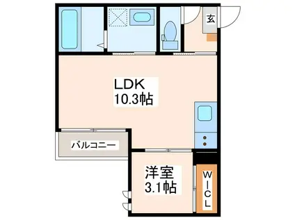 REGALEST東海学園前(1LDK/2階)の間取り写真