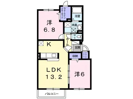 ARTアルビレオI(2LDK/4階)の間取り写真
