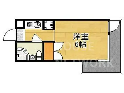 ヴィレッタ御苑前(1K/2階)の間取り写真