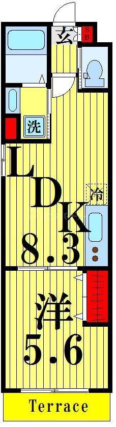 ルミエール扇(1LDK/1階)の間取り写真
