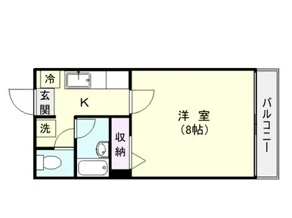 セレクトA(1K/2階)の間取り写真
