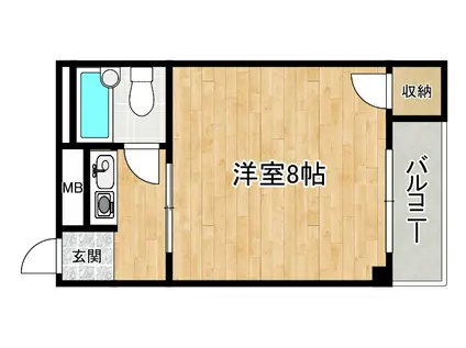 ルナ新森(1K/3階)の間取り写真