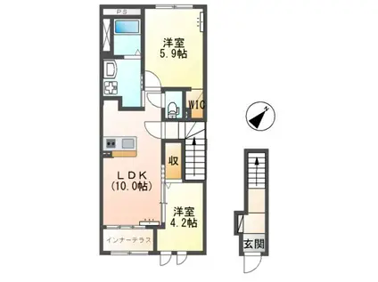 AVENIR(2LDK/2階)の間取り写真