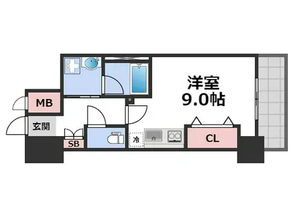 イグレック南本町(ワンルーム/4階)の間取り写真