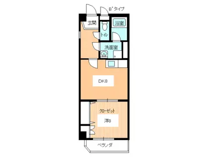 イスズベル下関(1DK/4階)の間取り写真