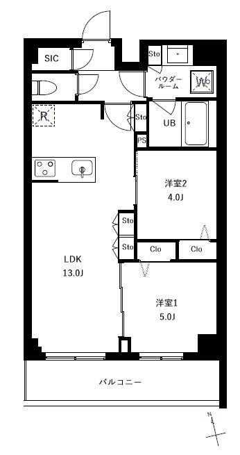 アーバンパーク船堀II(2LDK/2階)の間取り写真