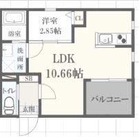 ボヌール英賀保駅前I(1LDK/3階)の間取り写真