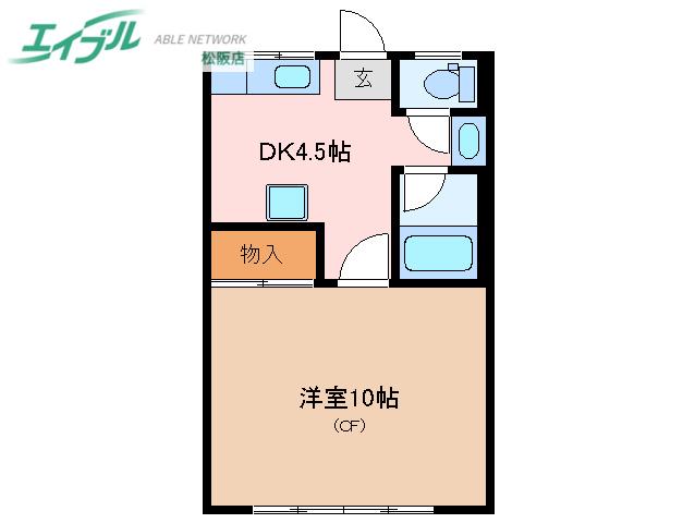 プラザ14(1DK/1階)の間取り写真