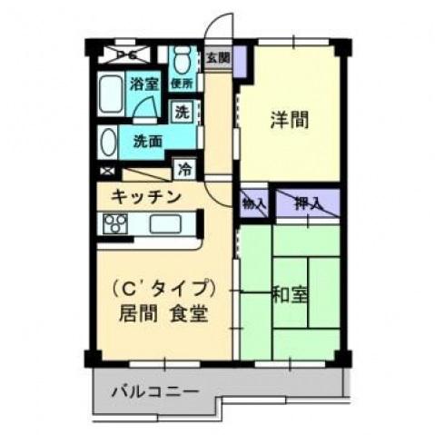 パールグランデ(2LDK/4階)の間取り写真