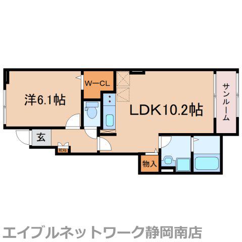 メゾン・ド・プラージュ(1LDK/1階)の間取り写真