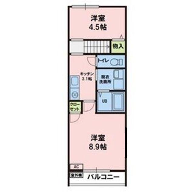 アイランドヴィレッジ本町(2K/2階)の間取り写真