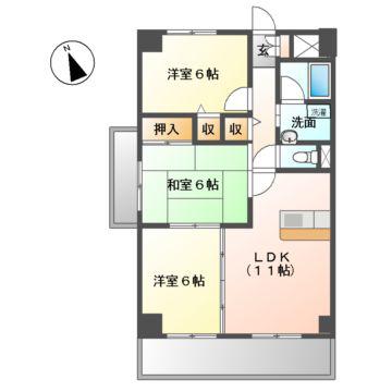 エトワール千代田(3LDK/9階)の間取り写真
