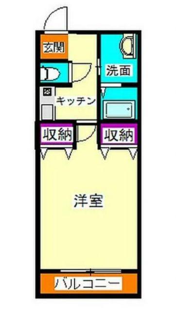レジデンスTM村岡(1K/1階)の間取り写真