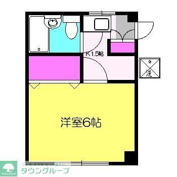 サンセット(1K/1階)の間取り写真