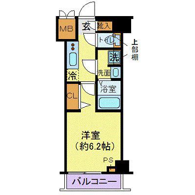 ガリシア品川(1K/9階)の間取り写真