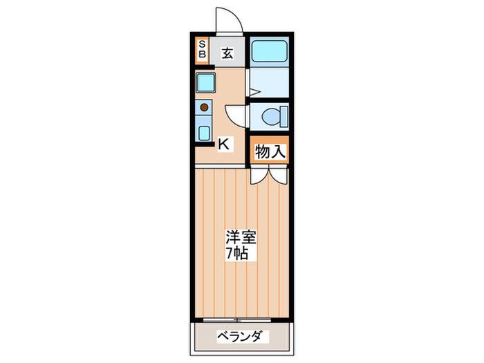 コーポ西井(1K/1階)の間取り写真