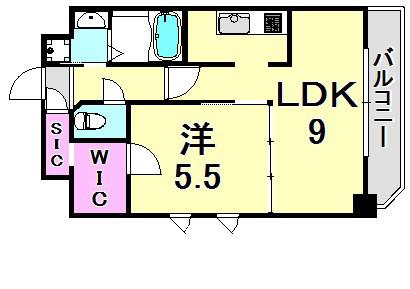 S-RESIDENCE神戸磯上通(1LDK/3階)の間取り写真