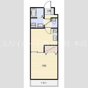 プロスペール半田山(1DK/4階)の間取り写真
