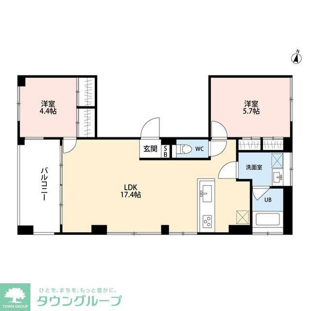 砧4丁目プロジェクト(2LDK/5階)の間取り写真
