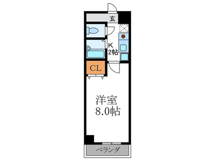 アール河原町(1K/4階)の間取り写真