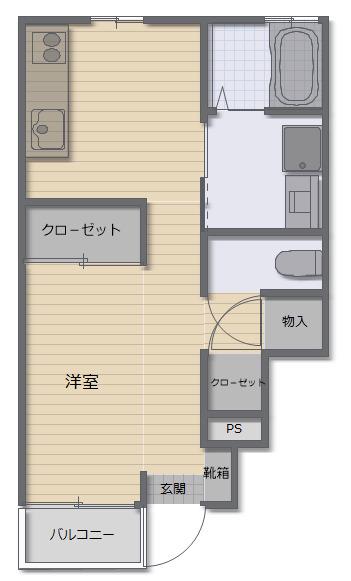 メゾンアルブル(1DK/1階)の間取り写真