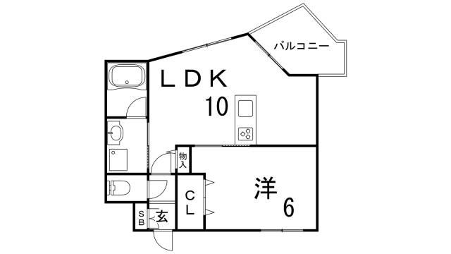 プリオーレ神戸大開通(1LDK/3階)の間取り写真