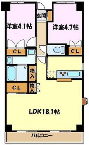 メゾンアイ(2LDK/1階)の間取り写真