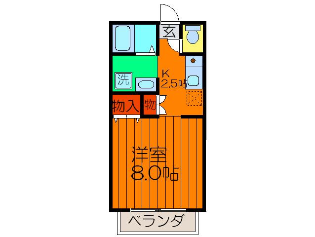 グランドソレイユ(1K/2階)の間取り写真