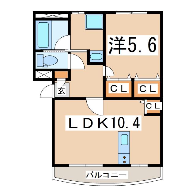 プロージェA棟(1LDK/3階)の間取り写真