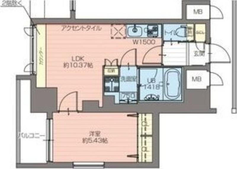 プレジオ難波ASIAN(1LDK/7階)の間取り写真