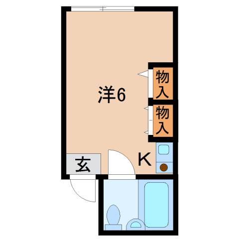 パインフィールド(ワンルーム/3階)の間取り写真