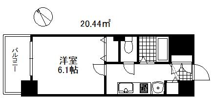 プレサンス神戸プレシャス(1K/3階)の間取り写真